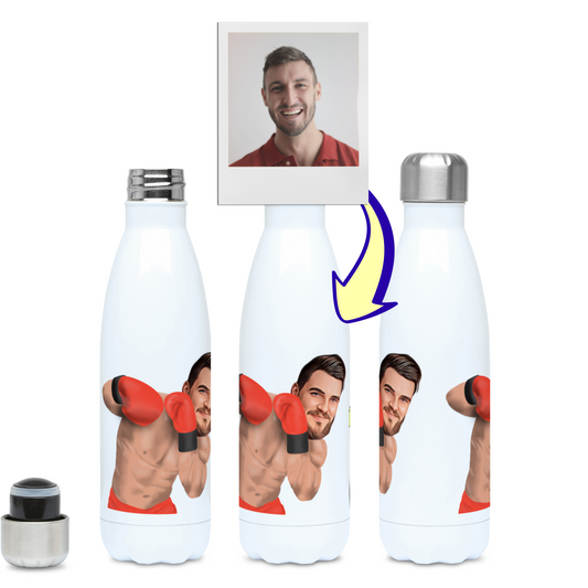 Funny Personalised Custom Photo Boxing Flask - Boxer Gift - 500ml Flask