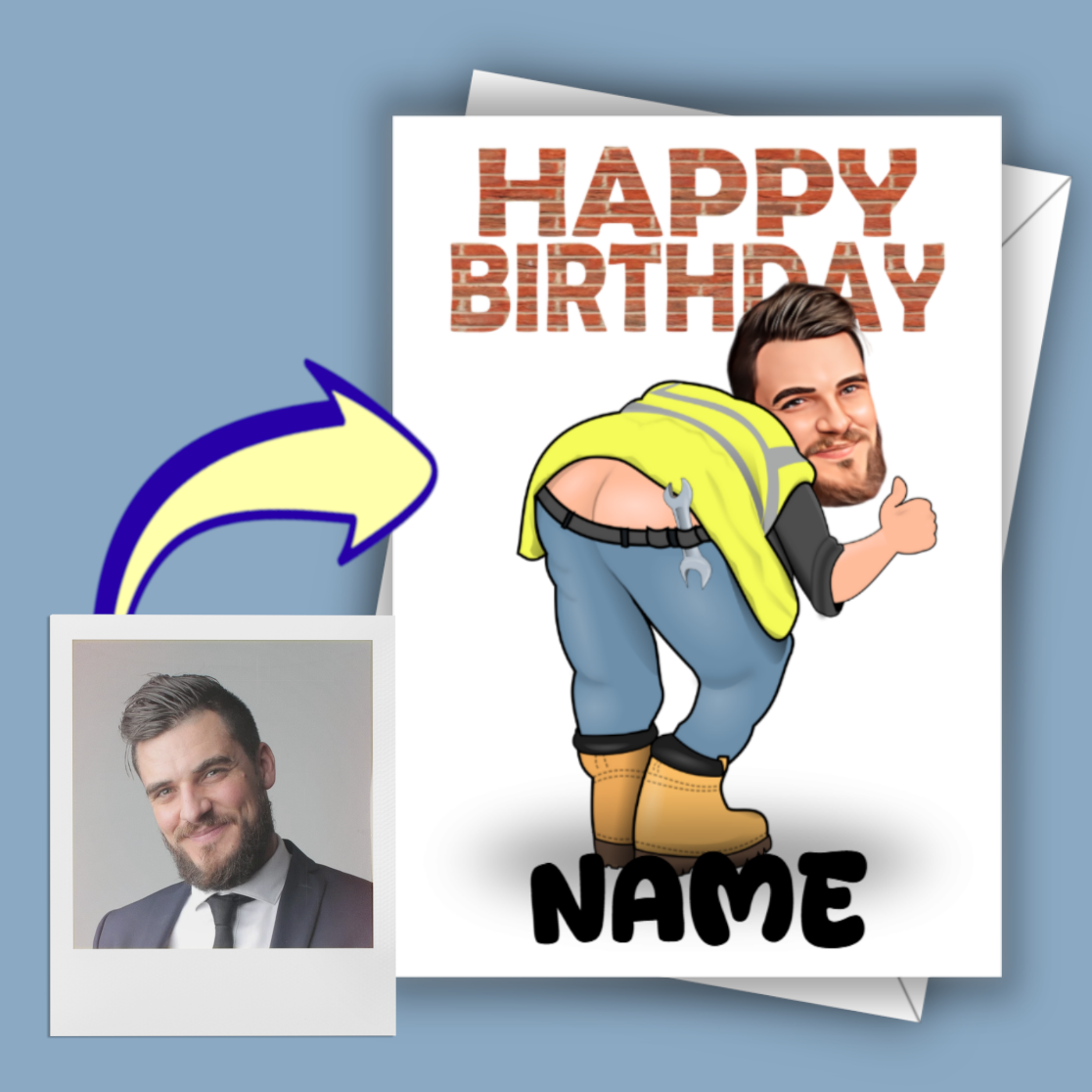 Funny Builders Bum Construction Worker Card