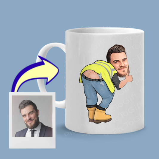 Funny Builders Bum Construction Worker Mug