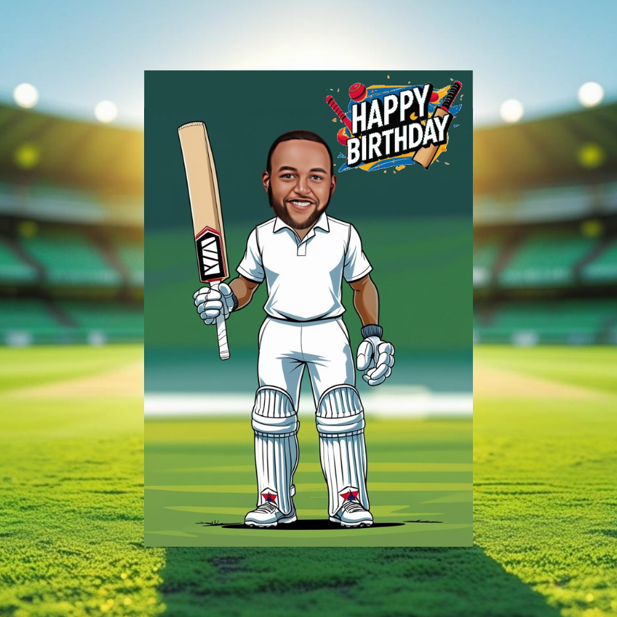 Cricket Player - Cricketer Pose Card