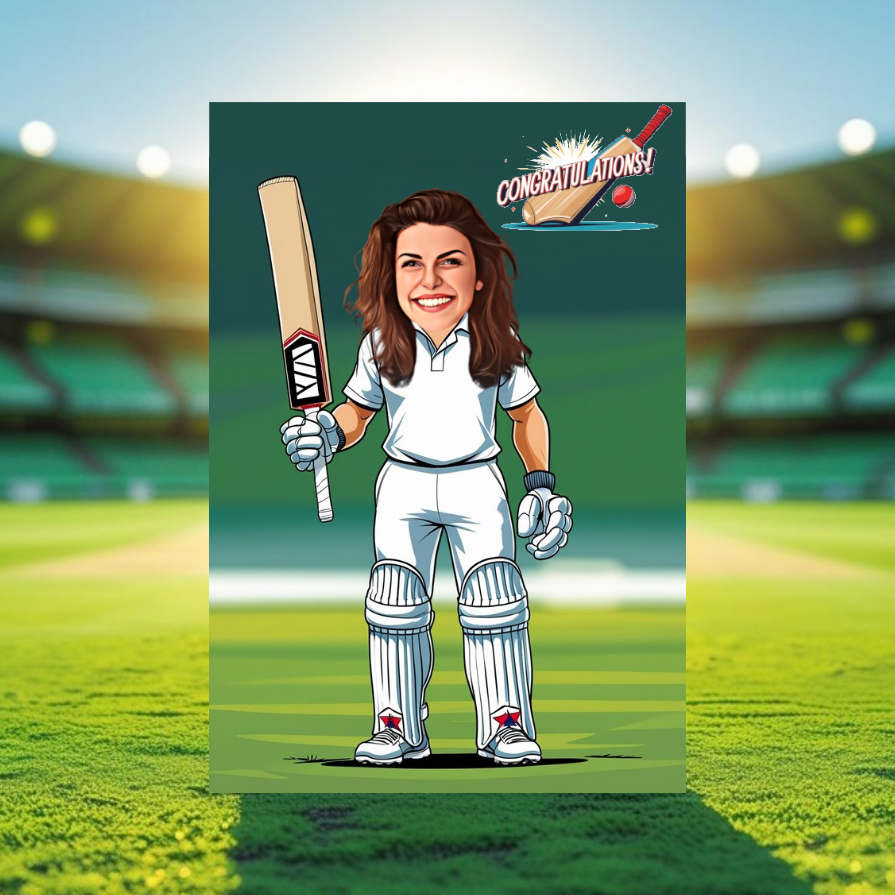 Cricket Player - Cricketer Pose Card