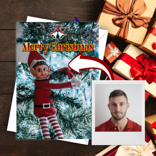 Naughty Elf - Elf on the Shelf Christmas Card