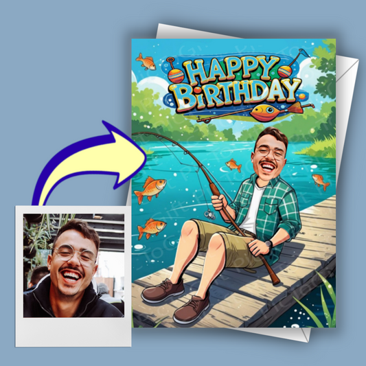 Fisherman - Fishing Lake Card