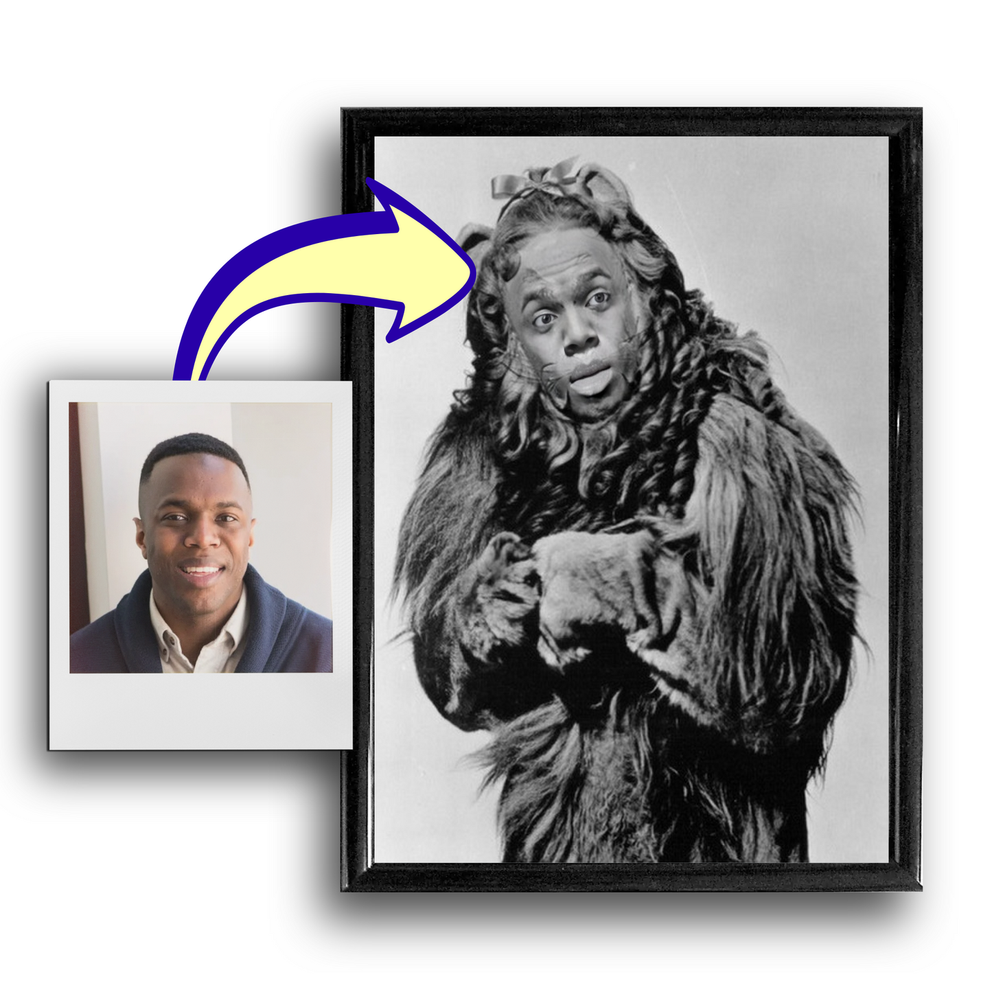 Custom Cowardly Lion Face Swap Movie Poster / Wizard of Oz-Inspired Art Print