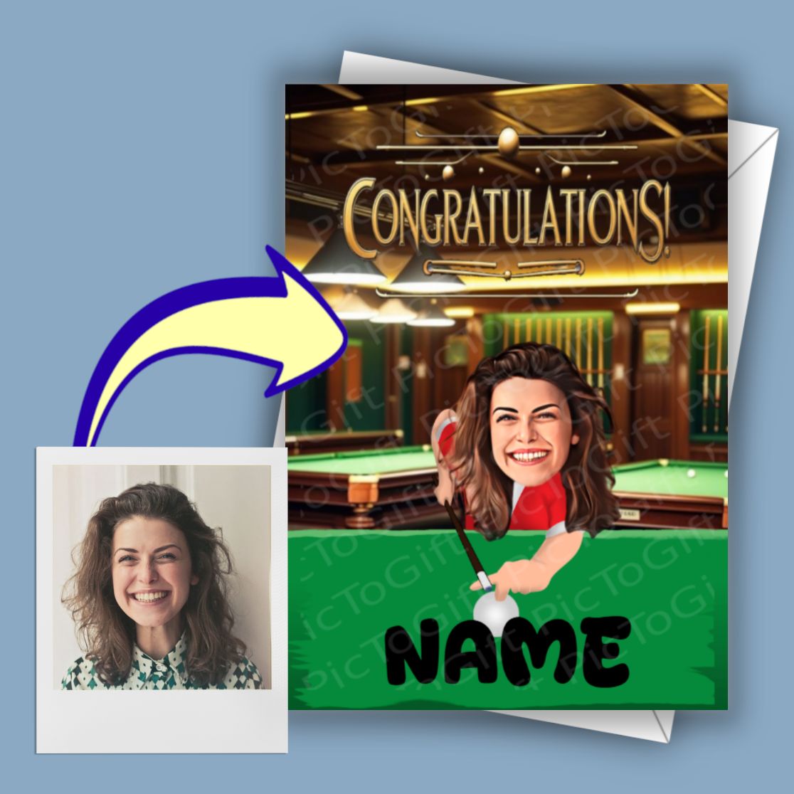Pool Snooker Player - Snooker Player Shot Card
