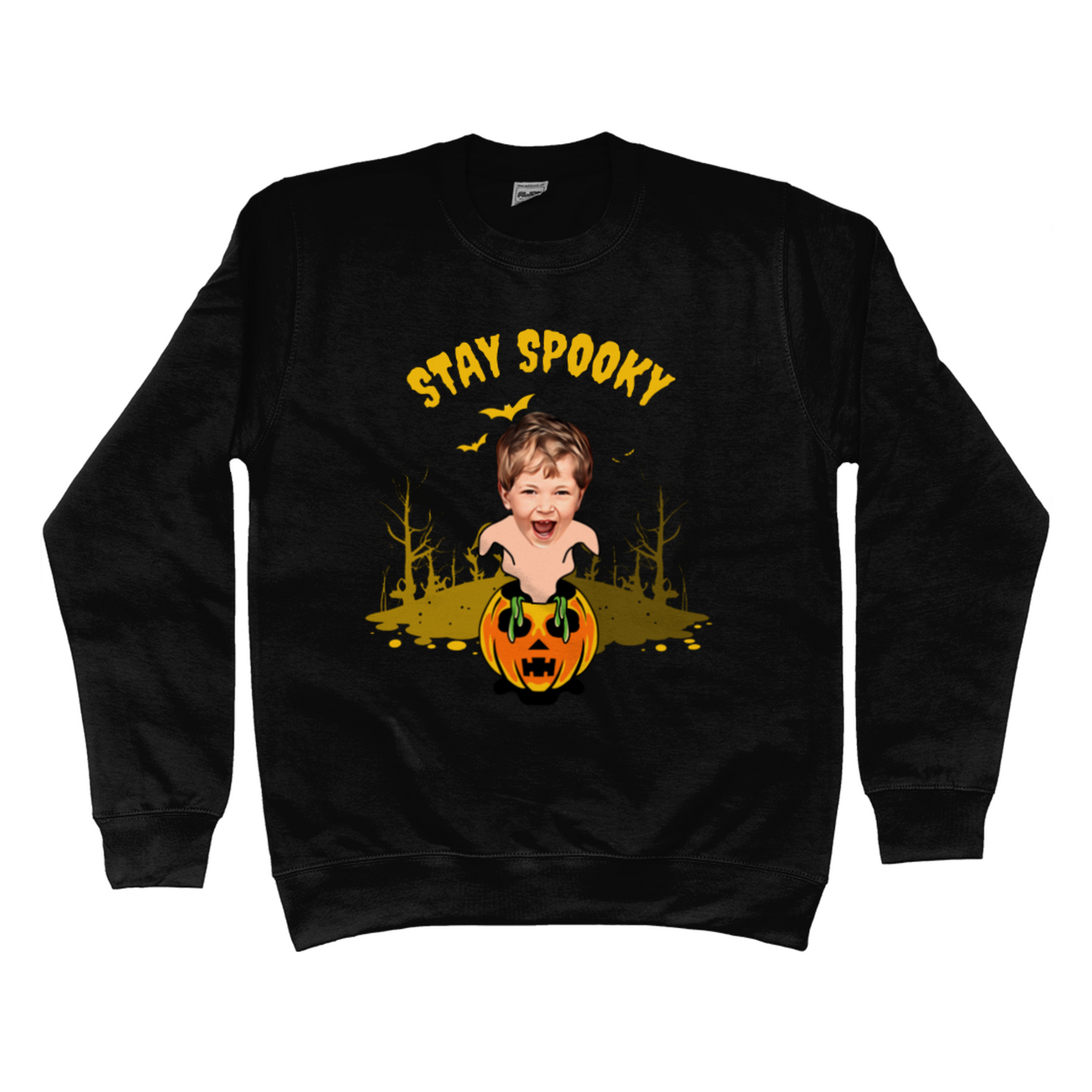 Ghostly  Pumpkin Halloween Sweatshirt | Funny Trick or Treat - Halloween Party Jumper / Sweater