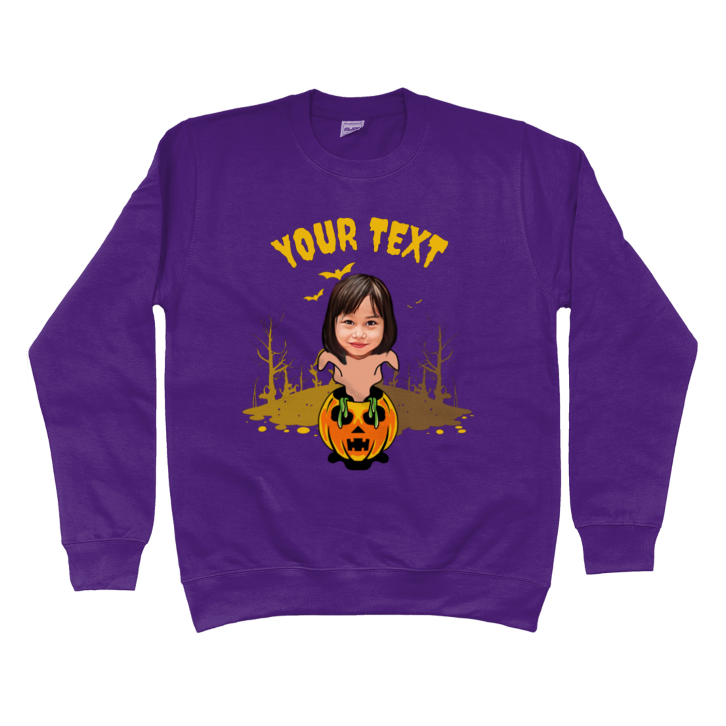 Ghostly  Pumpkin Halloween Sweatshirt | Funny Trick or Treat - Halloween Party Jumper / Sweater