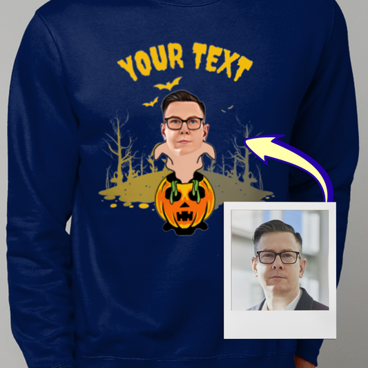 Ghostly  Pumpkin Halloween Sweatshirt | Funny Trick or Treat - Halloween Party Jumper / Sweater