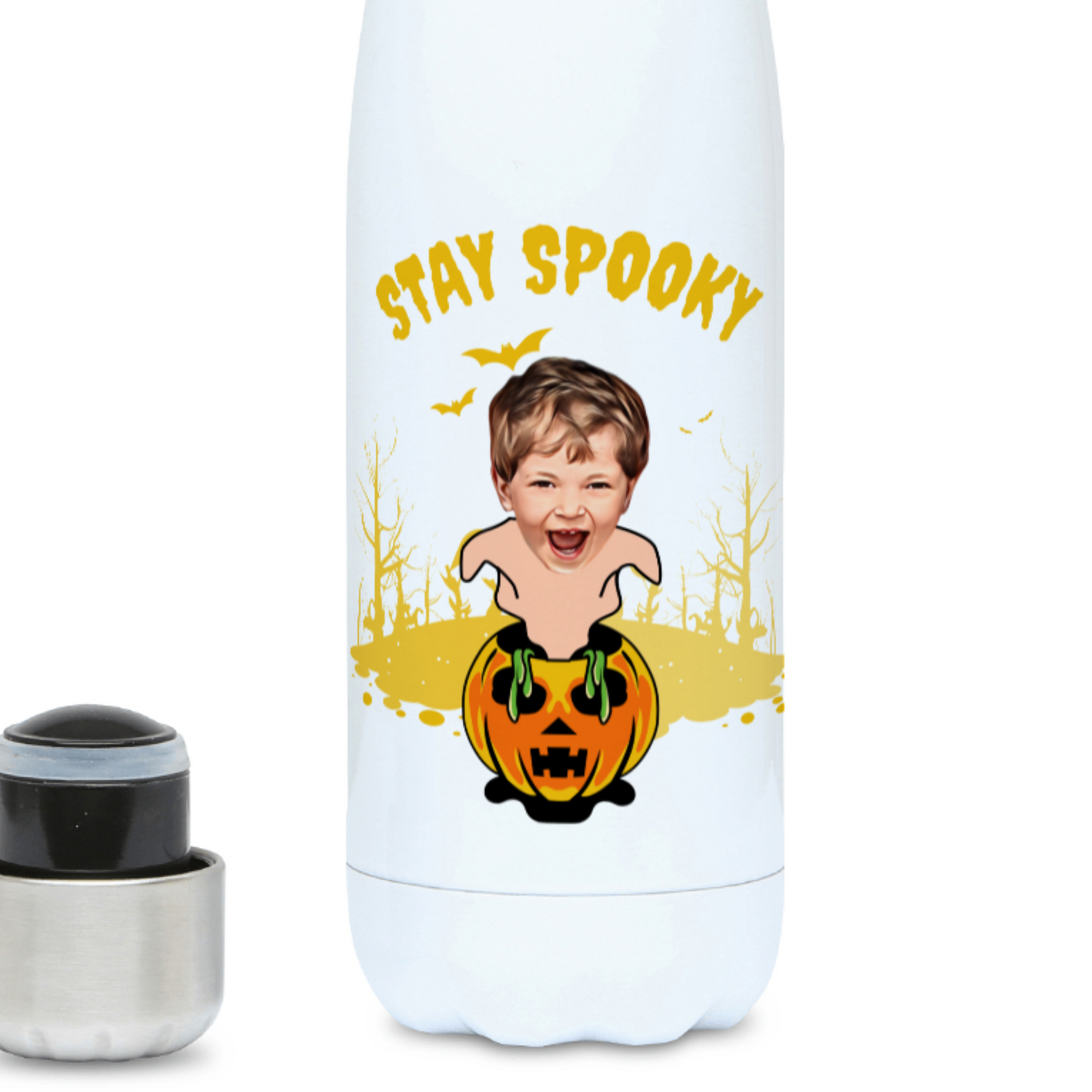 Ghostly Halloween Pumpkin Flask | 500ml Water Bottle