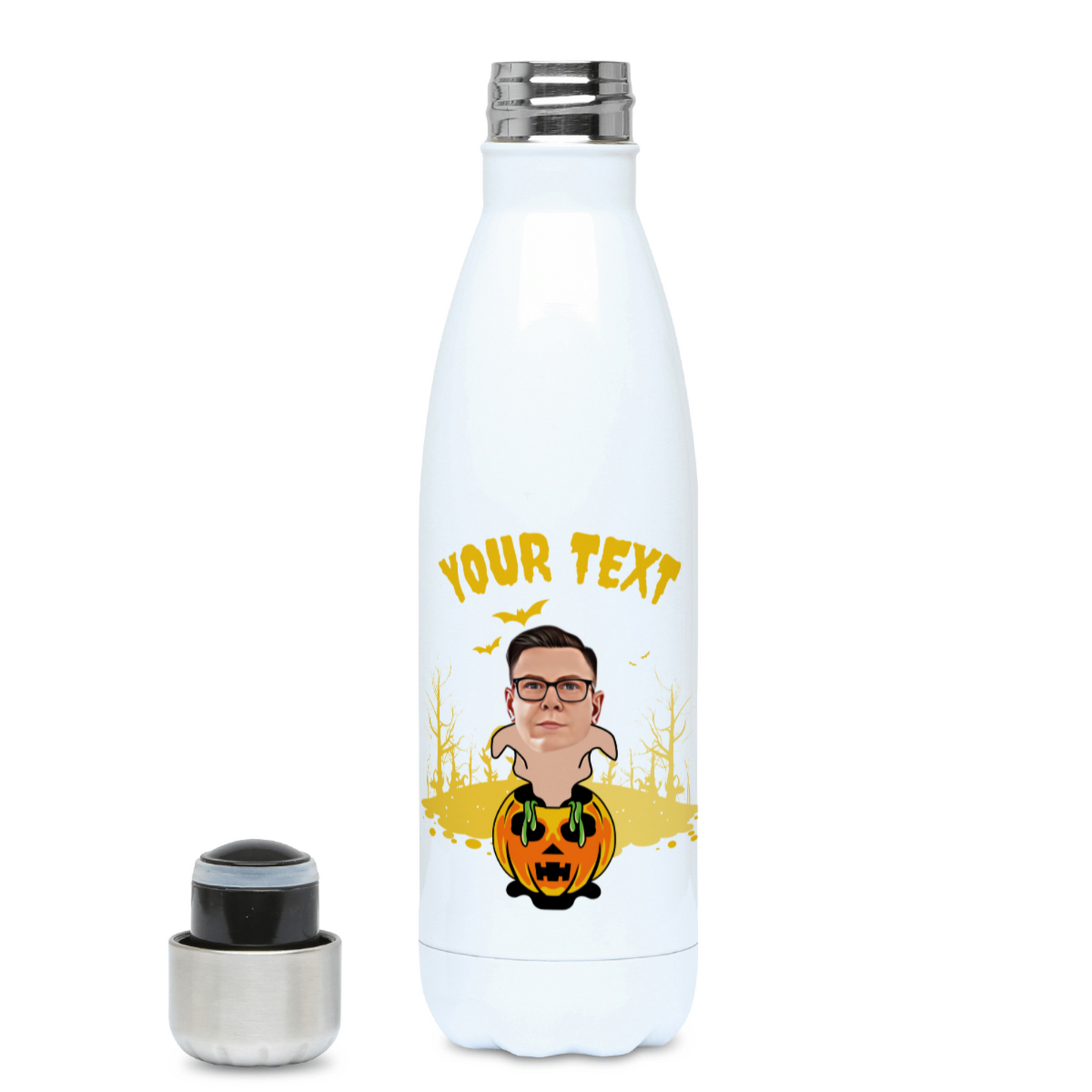 Ghostly Halloween Pumpkin Flask | 500ml Water Bottle