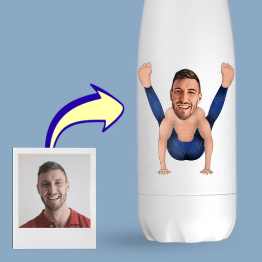 Yoga Man Funny Pose Flask | 500ml Water Bottle