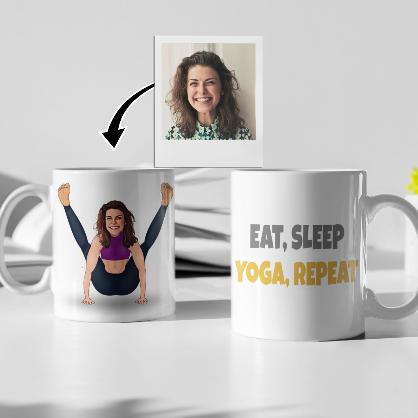 Funny Yoga Woman Pose Mug