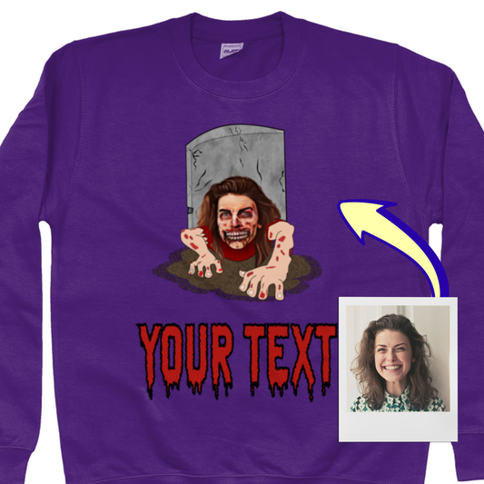 Zombie Grave Halloween Sweatshirt | Funny Trick or Treat - Halloween Party Jumper / Sweater)