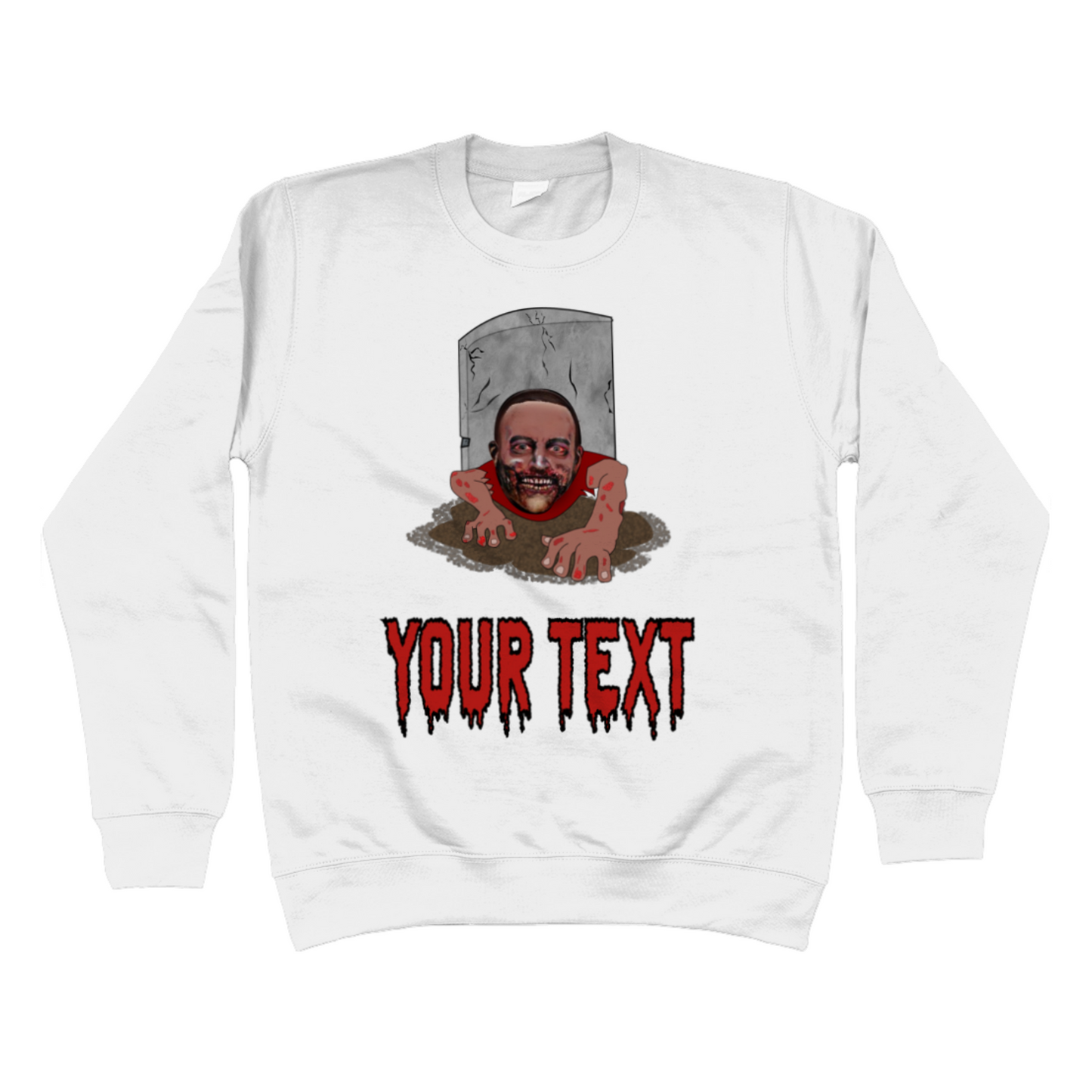 Zombie Grave Halloween Sweatshirt | Funny Trick or Treat - Halloween Party Jumper / Sweater)