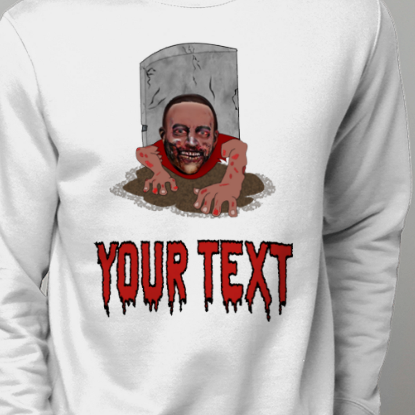 Zombie Grave Halloween Sweatshirt | Funny Trick or Treat - Halloween Party Jumper / Sweater)