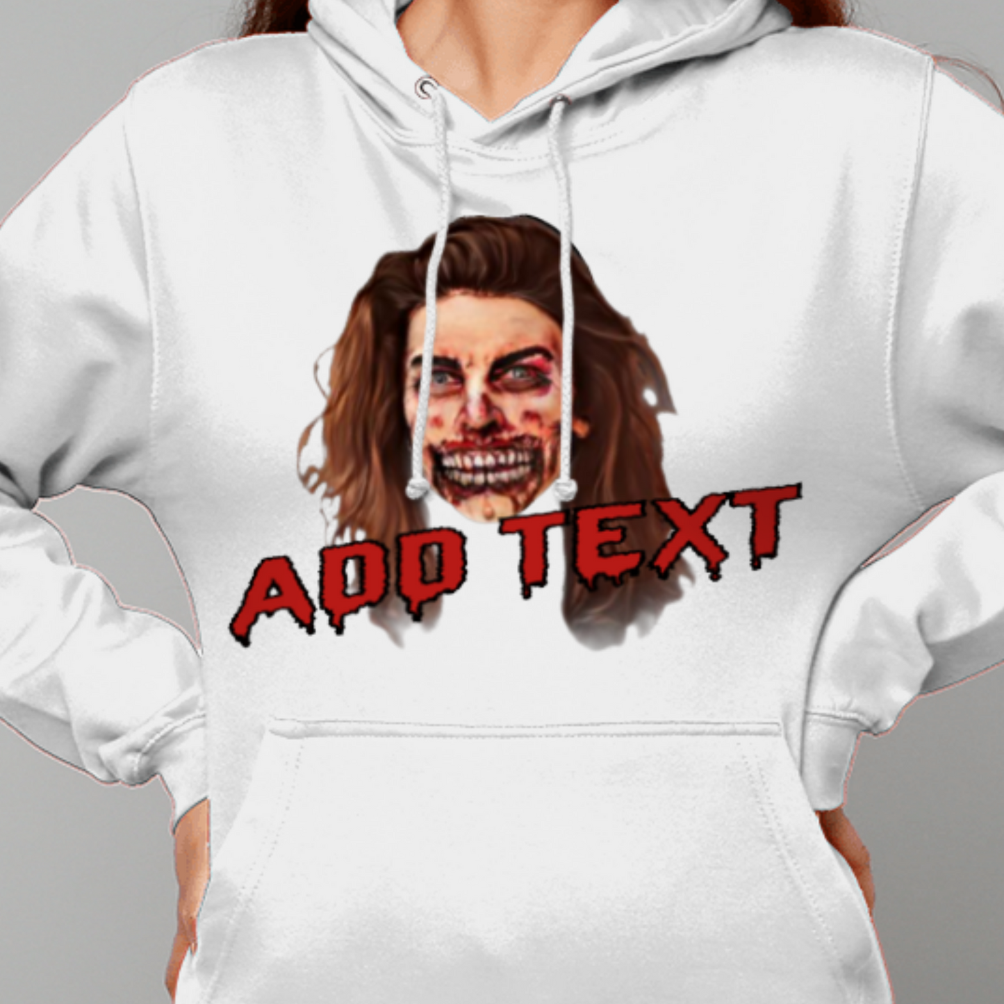Zombie Face Halloween Hoodie | Funny Trick or Treat - Halloween Party Pull over Hoodie