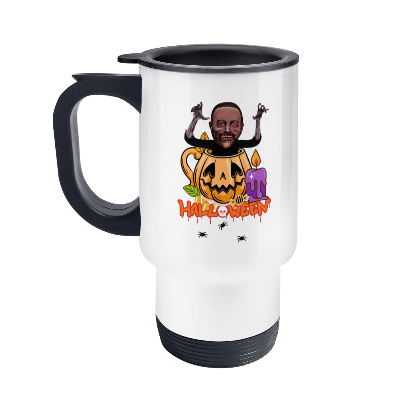 Zombie Pumpkin Travel Mug | 14oz Stainless Steel Travel Mug
