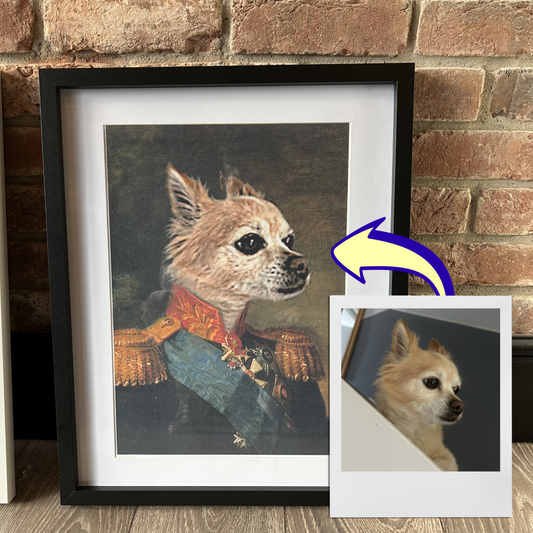 Royal Pet Portrait | Napoleon General Painting - Your Pet - Renaissance Fine Art Print