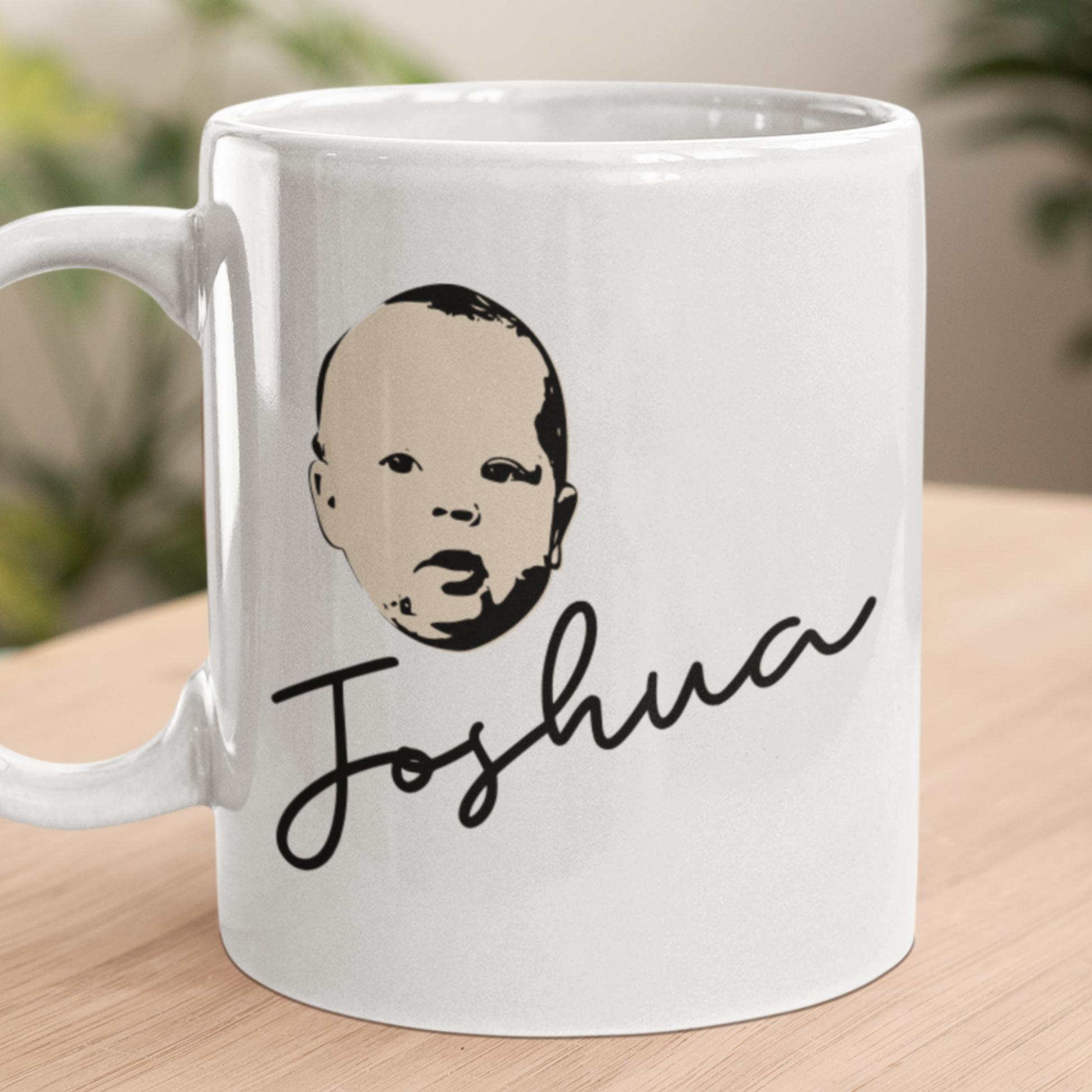 personalised mug with cute baby photo