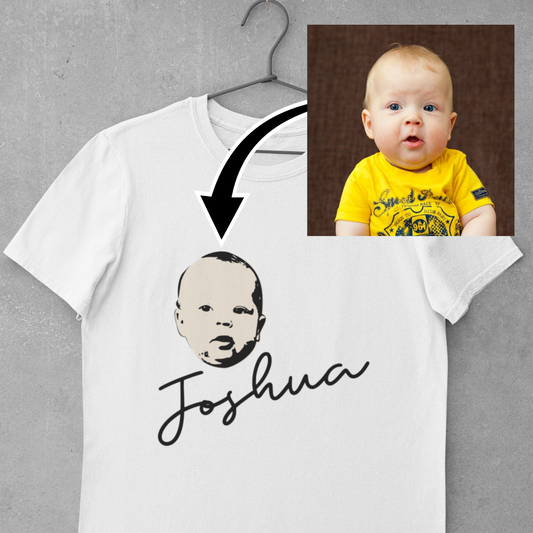 personalised t-shirt with cute baby photo