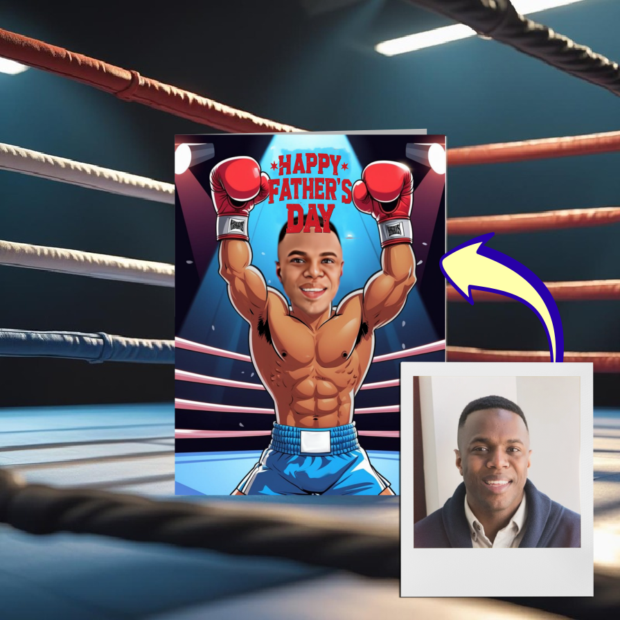 Boxer Celebration Card - Personalised Photo Boxing Fan Card – PicToGift