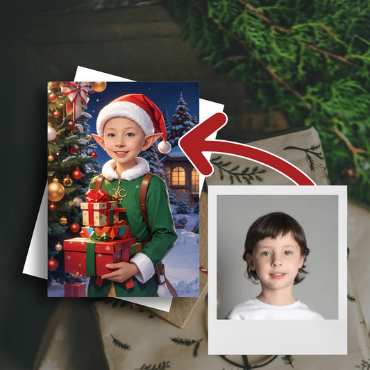 Cute Xmas Elf - Face Swap Christmas Card