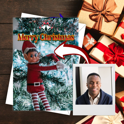 Naughty Elf - Elf on the Shelf Christmas Card