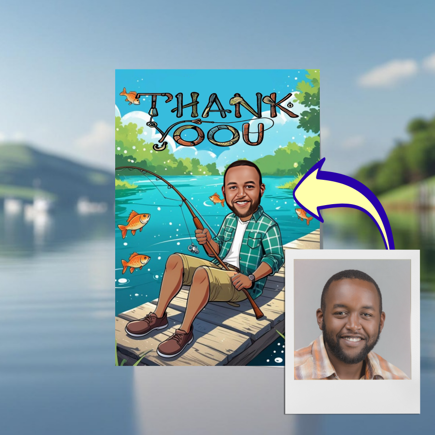 Fisherman - Fishing Lake Card