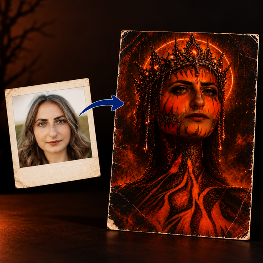 Halloween Queen Portrait – Custom Gothic Face Swap Art Gift