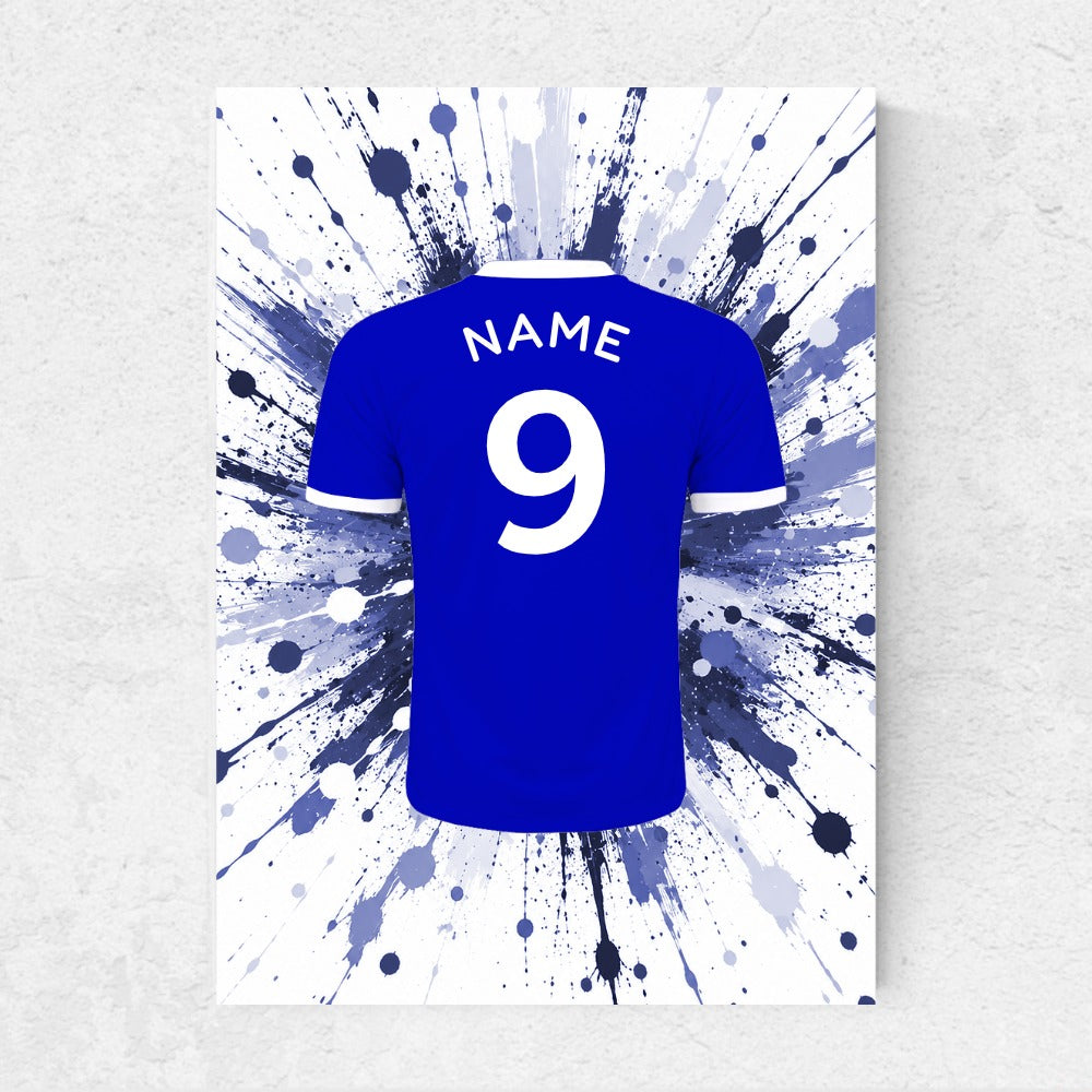 Personalised Football Shirt Print – Custom Name & Number Football Poster