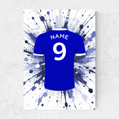 Personalised Football Shirt Print – Custom Name & Number Football Poster