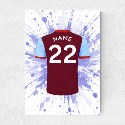 Personalised Football Shirt Print – Custom Name & Number Football Poster