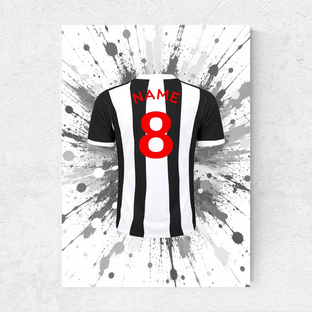 Personalised Football Shirt Print – Custom Name & Number Football Poster