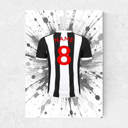 Personalised Football Shirt Print – Custom Name & Number Football Poster