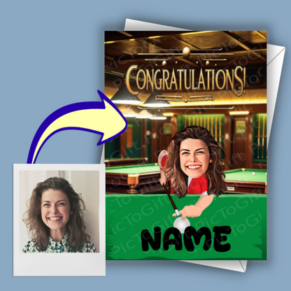 Pool Snooker Player - Snooker Player Shot Card