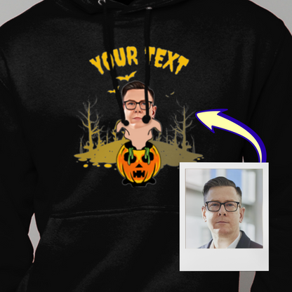 Ghostly Halloween Pumpkin Hoodie | Trick or Treat / Halloween Party Pull over Hoodie