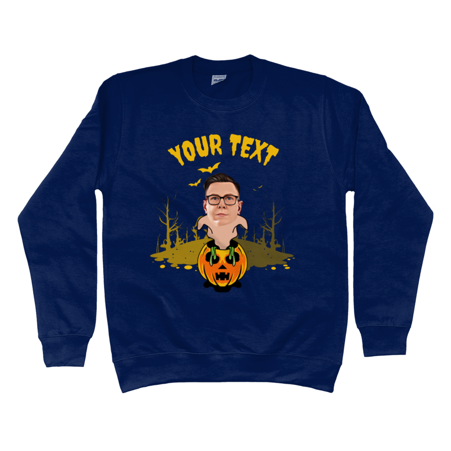 Ghostly  Pumpkin Halloween Sweatshirt | Funny Trick or Treat - Halloween Party Jumper / Sweater