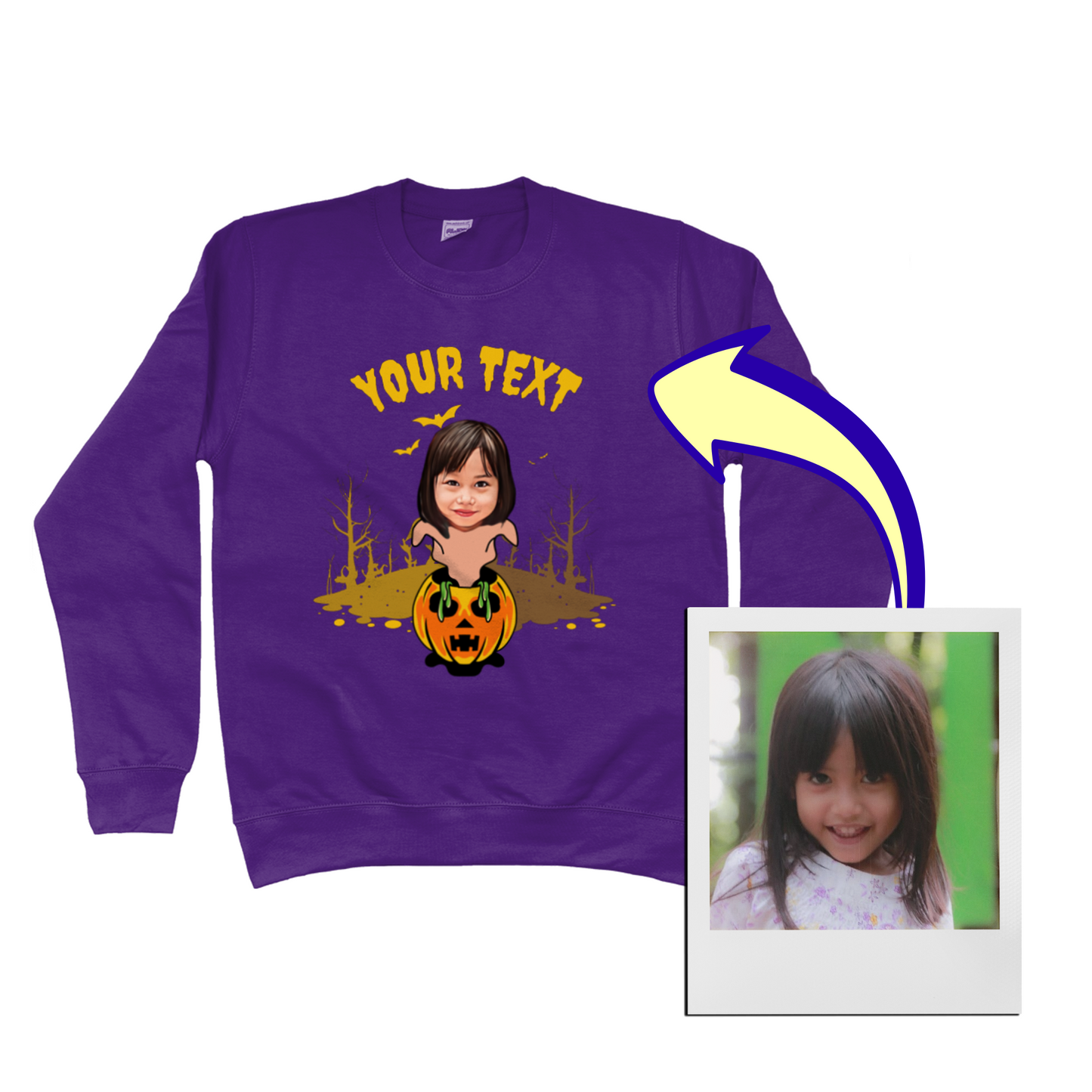 Ghostly  Pumpkin Halloween Sweatshirt | Funny Trick or Treat - Halloween Party Jumper / Sweater