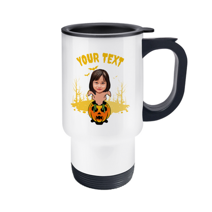 Ghostly Pumpkin Travel Mug | 14oz Stainless Steel Travel Mug