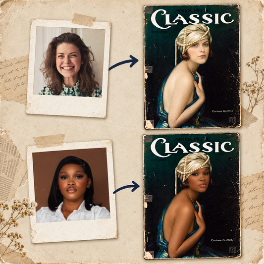 Vintage Magazine Cover Portrait – Custom Face Swap Poster