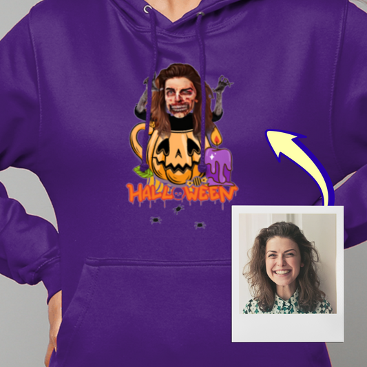 Zombie Halloween Pumpkin Hoodie | Trick or Treat / Halloween Party Pull over Hoodie