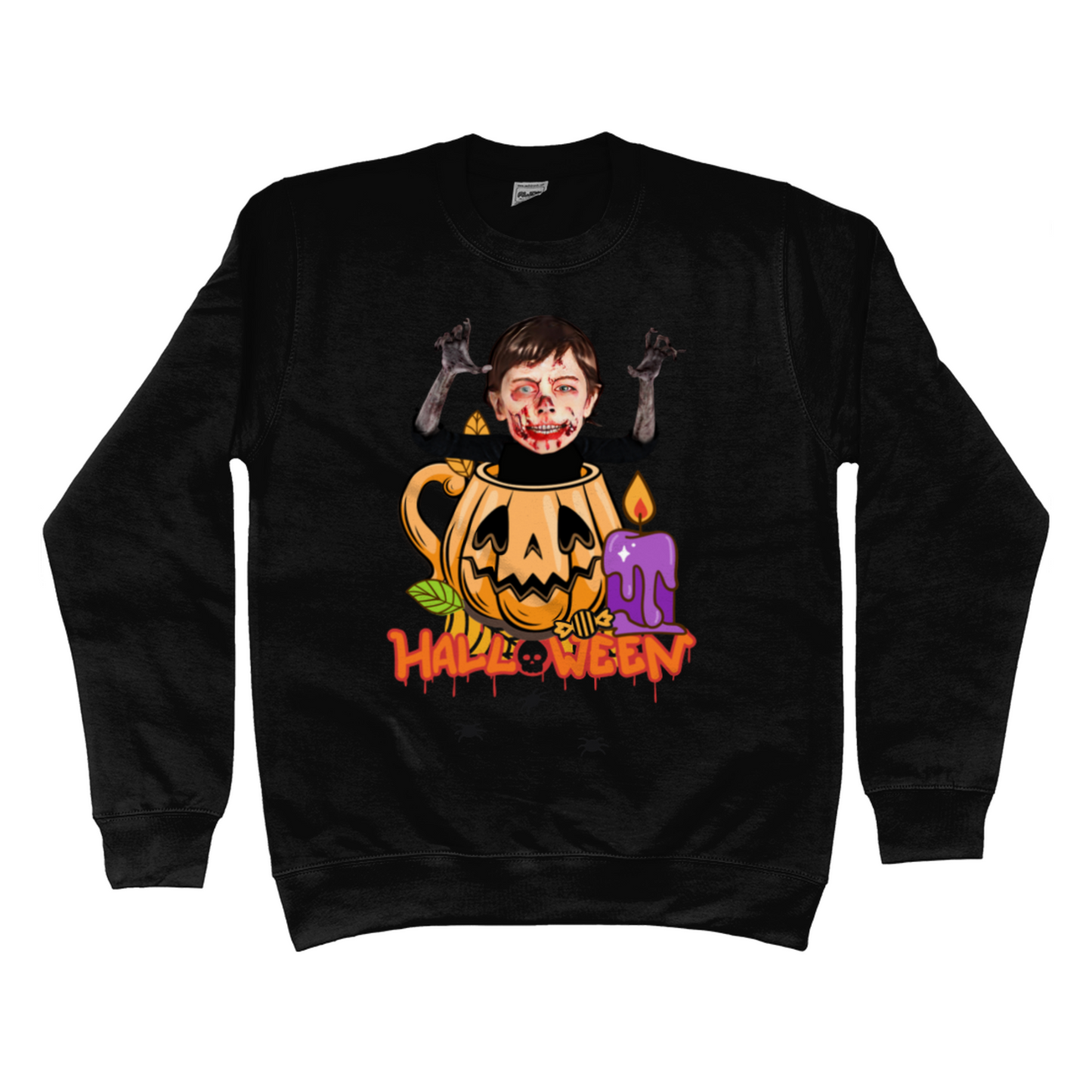 Zombie Halloween Pumpkin Sweatshirt | Funny Trick or Treat - Halloween Party Jumper / Sweater