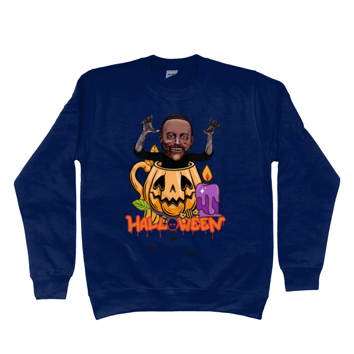 Zombie Halloween Pumpkin Sweatshirt | Funny Trick or Treat - Halloween Party Jumper / Sweater