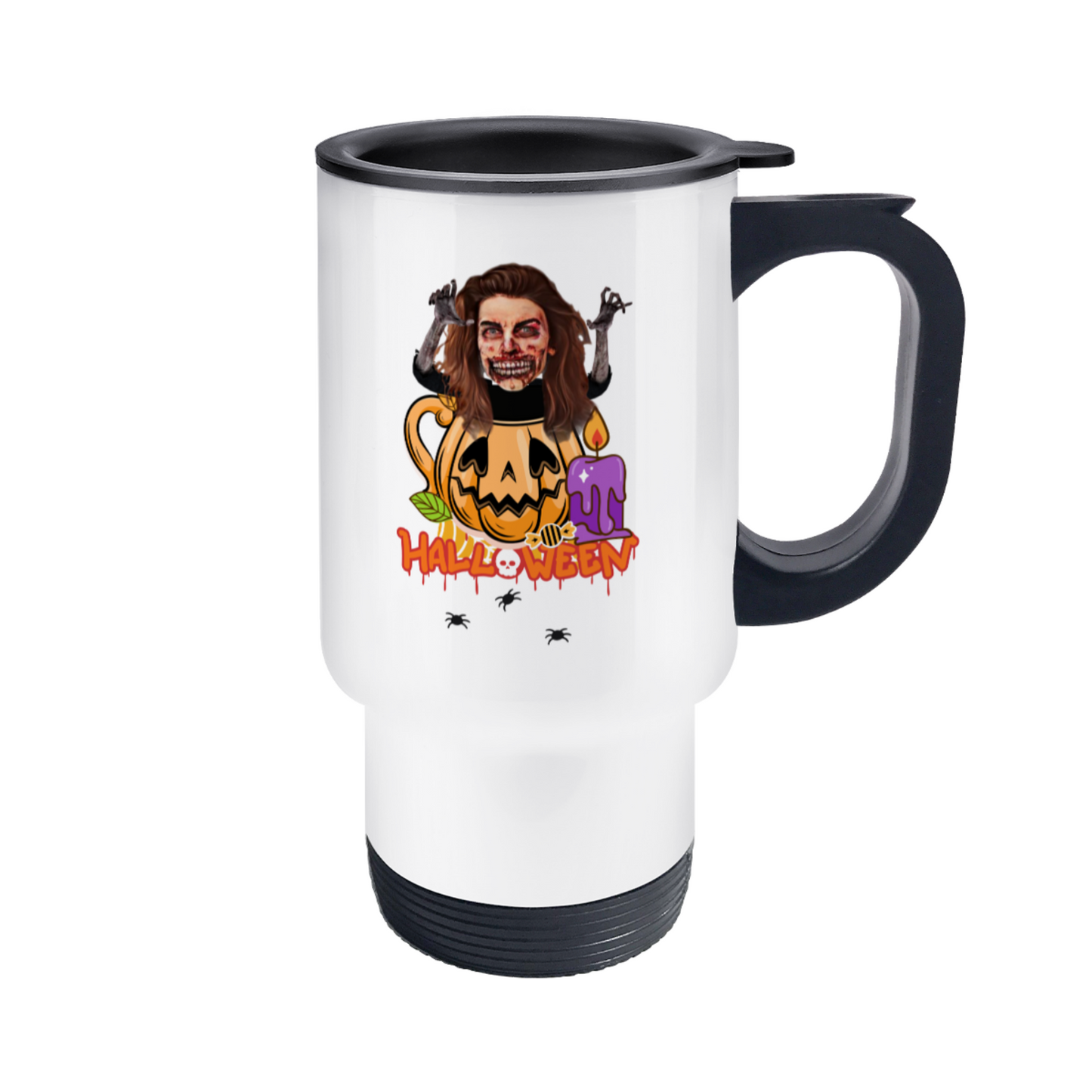 Zombie Pumpkin Travel Mug | 14oz Stainless Steel Travel Mug