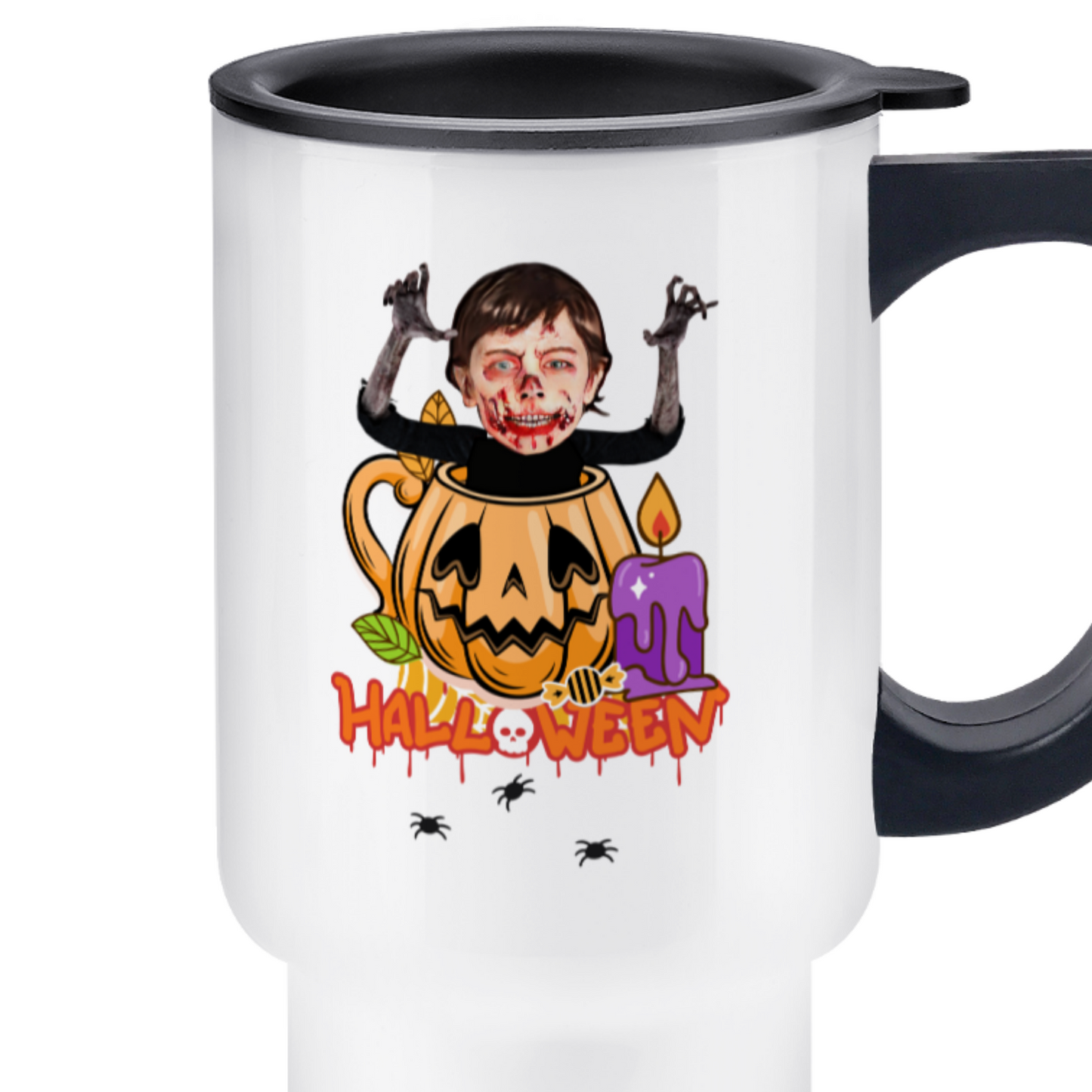 Zombie Pumpkin Travel Mug | 14oz Stainless Steel Travel Mug