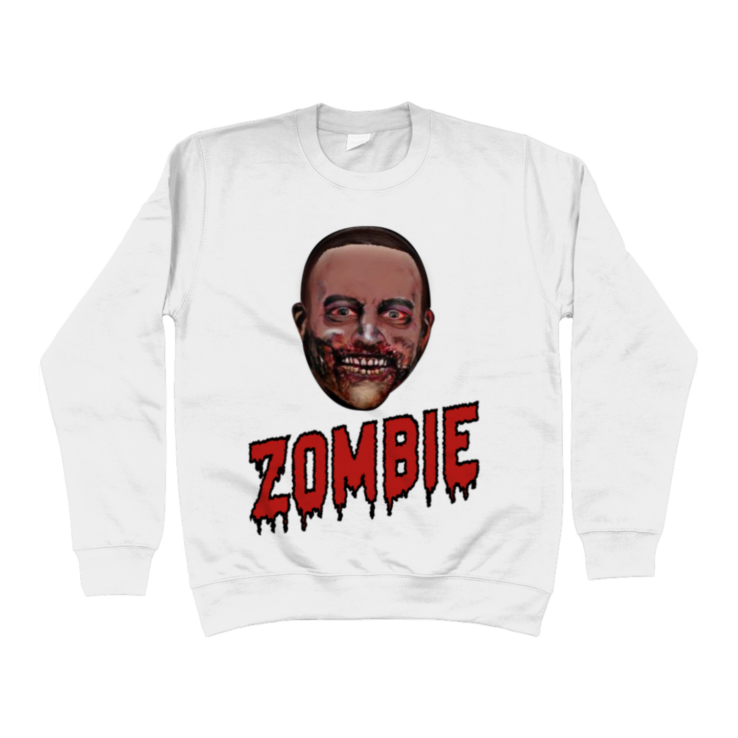 Zombie Face Halloween Sweatshirt | Funny Trick or Treat - Halloween Party Jumper / Sweater