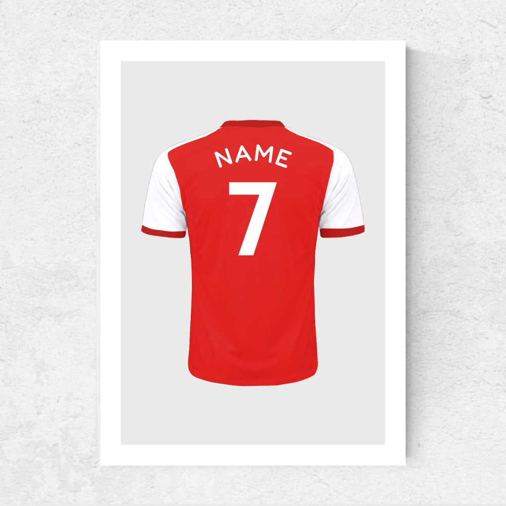 Personalised Football Shirt Print – Custom Name & Number Football Poster