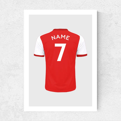 Personalised Football Shirt Print – Custom Name & Number Football Poster