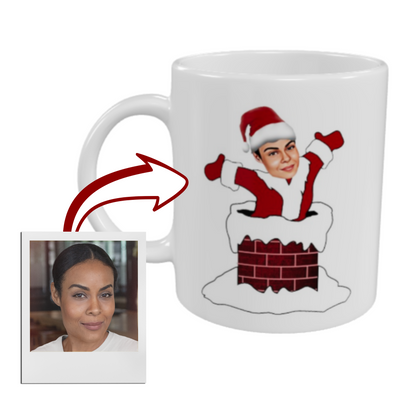 Christmas Cuppa - Santa Down the Chimney Xmas Mug